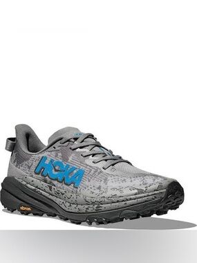 NWT Hoka Men's Speedgoat 6 Wide Athletic Shoes - Galactic Grey/Hoka Blue